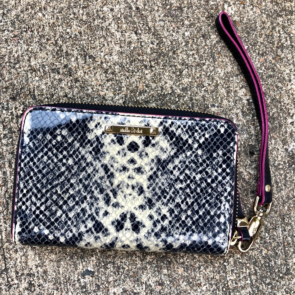 Stella and Dot snake print wristlet / wallet
